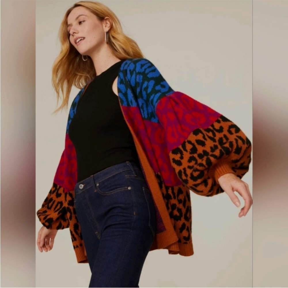 FARM Rio Multicolor Leopard Cardigan